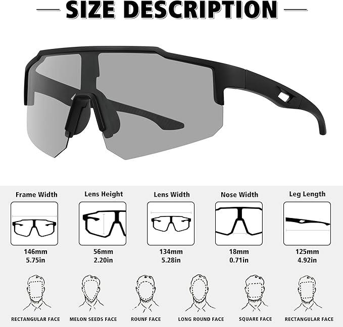 STORYCOAST Polarized Sports Sunglasses for Men Women,Driving Fishing Cycling Mountain Bike Sunglasses UV400 Protection