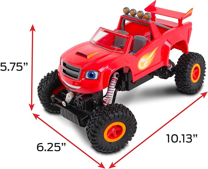 NKOK Blaze & The Monster Machines: RC Rock Crawler - Blaze Remote Controlled Monster 4x4 Truck, 1:16 Scale, 2.4 Ghz, Ready to Run (6501), Ages 6+