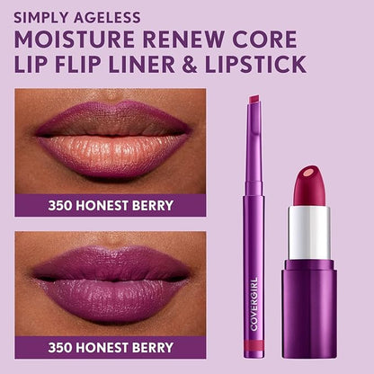 COVERGIRL Simply Ageless Lip Flip Liner, Honest Berry, Pack of 1