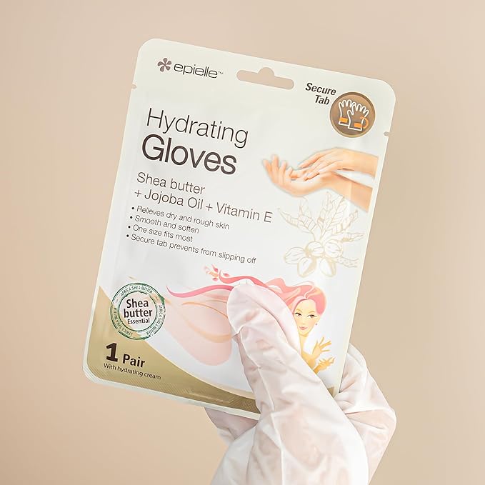 Epielle Hydrating Hand Masks, 6 Pairs of Moisturizing Gloves for Dry Hands with Shea Butter, Jojoba Oil & Vitamin E, Spa Day Treatment, Korean Skincare, Spa Gifts for Women