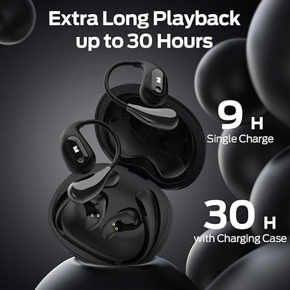 Monster Open Ear AC210 Headphones, Bluetooth 5.4 Earphones Stereo Sound, Wireless Headphones 30 Hours Playback, Type-C Charging, HD Clear Calls, Touch Control, IPX6 Waterproof Open Ear Earbuds,Back