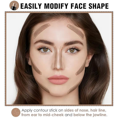 FOCALLURE Cream Contour Stick, Matte Bronzer Stick, Professional