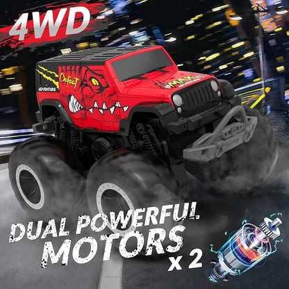 STEMTRON Amphibious Remote Control Car 2.4GHz 1:20 All Terrain Off-Road RC Car Remote Control Boat Gifts for Kids Boys Red