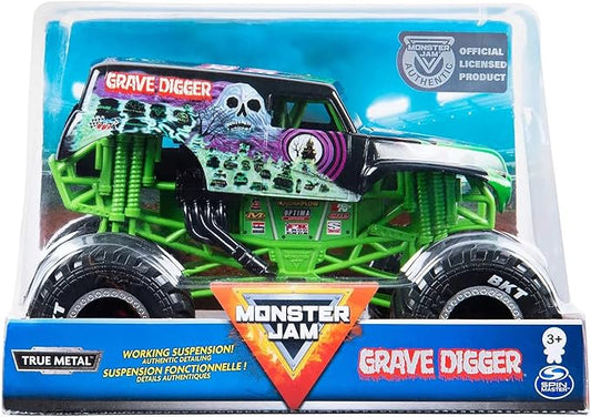 Monster Jam, Official Grave Digger Monster Truck, Die-Cast Vehicle, 1:24 Scale