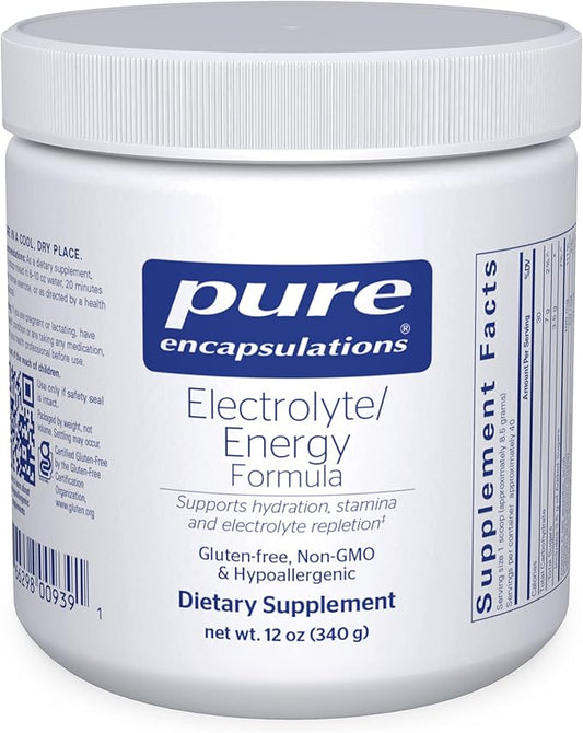 Pure Encapsulations Electrolyte Energy Formula | Hydration Supplement Powder for Muscle Recovery, Minerals, Mental Focus, and Working Out* | 12 Ounces