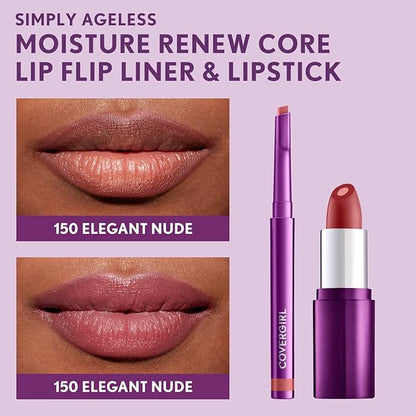COVERGIRL Simply Ageless Lip Flip Liner, Elegant Nude, Pack of 2