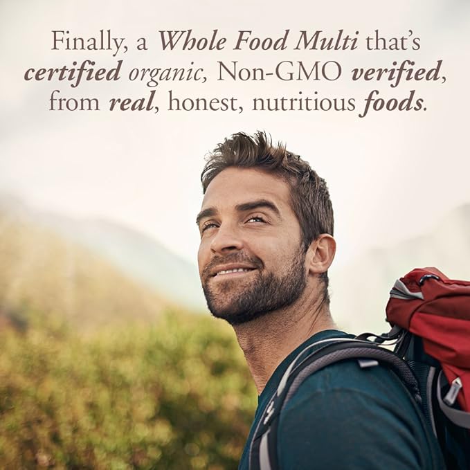 Garden of Life Organics Men's Once Daily Whole Food Multivitamin - 60 Tablets, Vegan Mens Multi for Health & Well-Being, Organic Mens Vitamins & Minerals, Vitamin C, Zinc