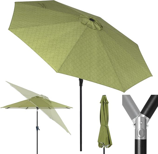 Tempera Patio Market Outdoor Table Umbrella with Push Button Tilt and Crank,Large Sun Umbrella with Sturdy Pole&Fade resistant canopy,Easy to set