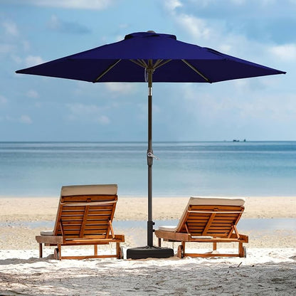JEAREY 7.5FT Patio Umbrellas Outdoor Umbrella Table Market Umbrella with 6 Ribs,Tilt Button for Pool Deck Backyard Garden,Navy