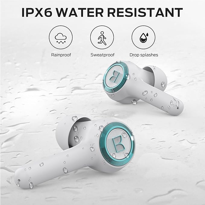 Monster Clarity 102 Plus Wireless Earbuds, Bluetooth Headphones with HiFi Stereo, 4 ENC Mic for Crystal Clear Call, 30H Playtime, Type-C Charging, IPX6 Waterproof in-Ear Ear Buds for Sports (White)