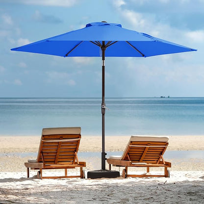 JEAREY 7.5FT Patio Umbrellas Outdoor Umbrella Table Market Umbrella with 6 Ribs,Tilt Button for Pool Deck Backyard Garden,Royal Blue