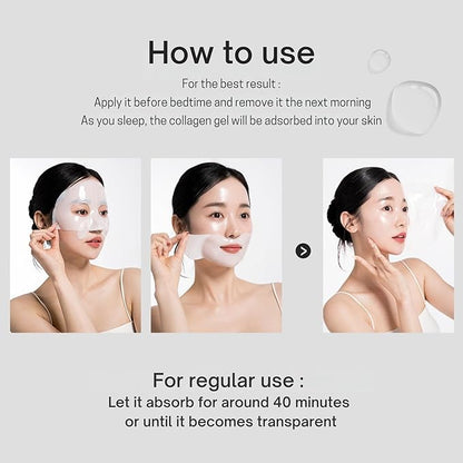 OHMYPURE Hydrogel AntiWrinkle Deep Collagen Face Mask 15 EA Ultimate Hydration, Improves Skin Texture, Affordable Luxury, Glowing Skin, Reduces Fine Lines & Wrinkles, Made in Korea (15, Deep Collagen)