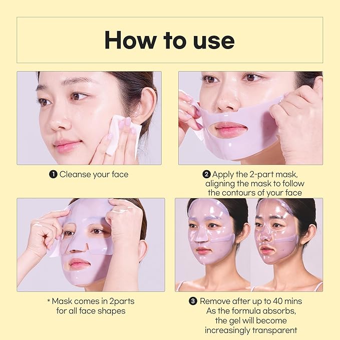 Afterglow Yuja Gel Mask, Vitamin C, Overnight Hydrogel Mask, 4+1 Pack