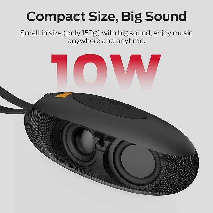 Monster S260 Bluetooth Speaker, Portable Wireless Speaker with 10W Powerful Sound, Small Speakers with Bluetooth 5.4, True Wireless Stereo Pairing, IPX5 Waterproof, 5H Playtime, Built-in Mic