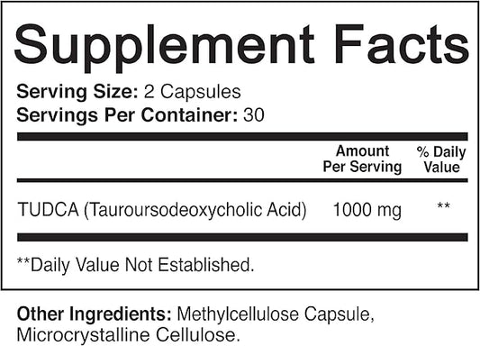 NutriFlair Pure TUDCA 1000mg - Premium Tauroursodeoxycholic Acid Bile Salts, Detox & Cleanse, Non-GMO, Gluten-Free. Liver, Kidney & Gallbladder Support- Made in USA, 60 Capsules