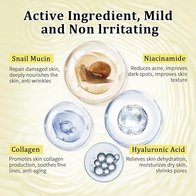 Snail Mucin Skin Care Set For Women, 4 PCS Advanced Snail Mucin Routine Kit For Girls, Skin Care Gift Set With Face Cleanser, Serum, Face Cream, Eye Cream, Moisturizing, Repairing, Anti Aging.