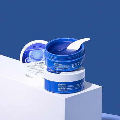 FARMSTAY Collagen Water Full Hydrogel Eye Patch - Hydrating Under Eye Mask with Collagen - Refreshes Tired Undereyes - Promotes Collagen Production - 60 pc