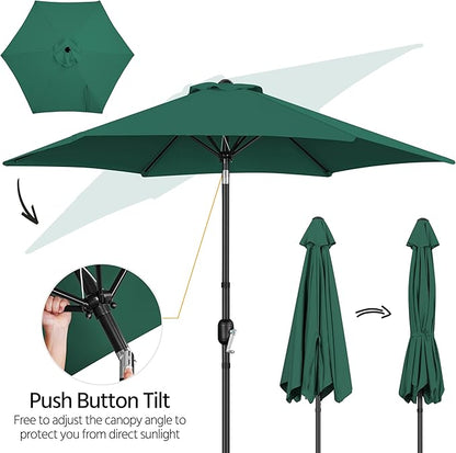 Yaheetech Patio Umbrella, 9FT Outdoor Table Market Umbrella with Push Button Tilt and Crank, Yard Sun Shade for Garden, Deck, Backyard, Pool