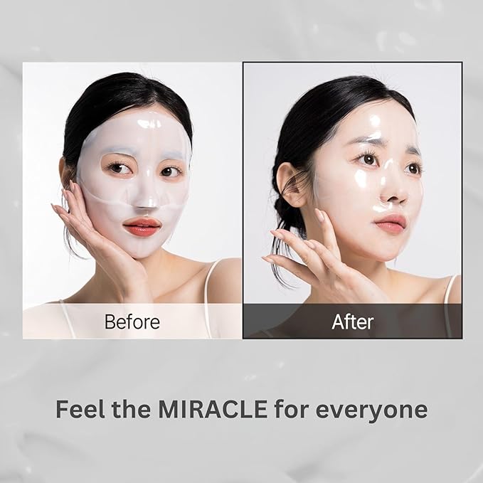 OHMYPURE Vegan Mucin Lifting Hydrogel Collagen Face Mask 4+1 ea Ultimate Hydration, Improves Skin Texture, Affordable Luxury, Glowing Skin, Reduces Fine Lines & Wrinkles, Made in Korea (5, Vegan)