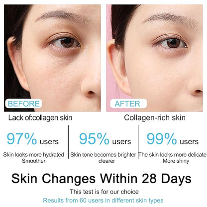 Collagen mask, improves dull skin, restores skin elasticity, 5% Hyaluronic Acid Serum, hydrates and moisturizing, repairs sensitive skin, 2-piece set