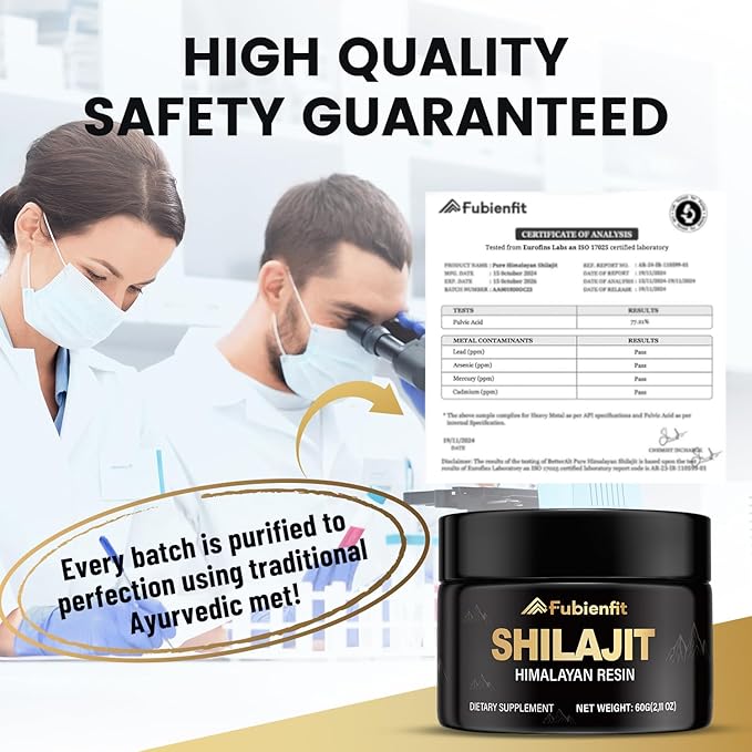 Pure Himalayan Shilajit Resin - Pure Shilajit for Men and Women, Organic Shilajit Supplement with 85+ Minerals & Fulvic Acid, High Potency Energy & Immune Support, Lab Tested 60 Grams
