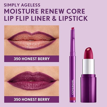 COVERGIRL Simply Ageless Lip Flip Liner, Honest Berry, Pack of 1