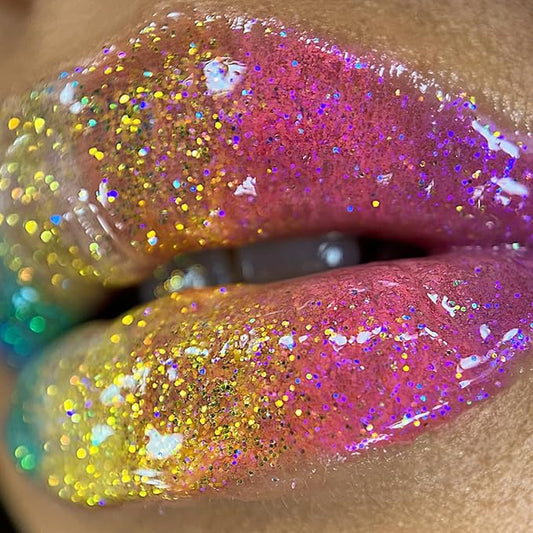 UNICORN SNOT Glitter Lip Gloss - Sparkly Lip Shine - Stocking Stuffers for Women, Gifts for Teen Girls - Vegan & Cruelty-Free Non-Sticky Formula Gloss Glitter Makeup - Holographic Silver (Disco)