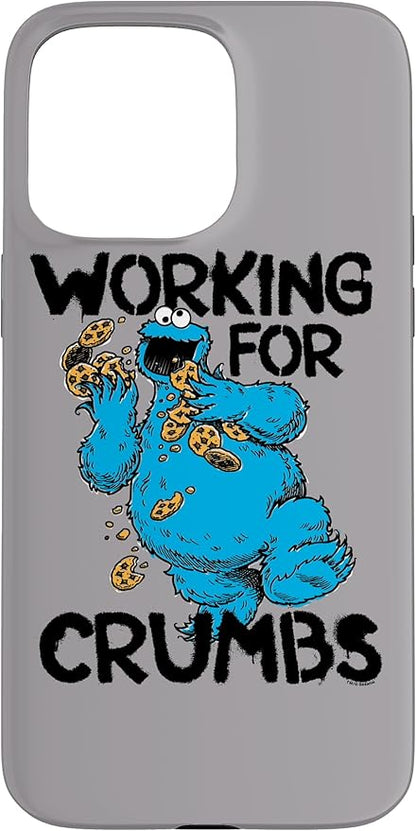 iPhone 15 Pro Max Sesame Street Cookie Monster Working for Crumbs Case