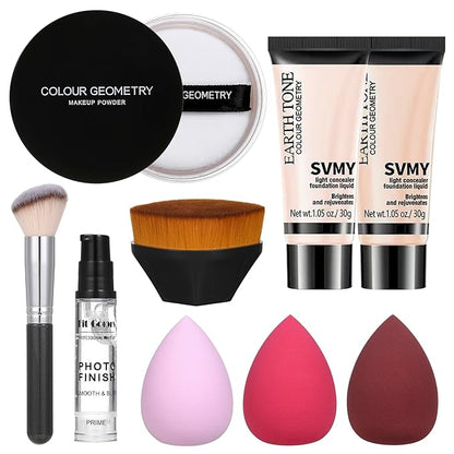 Foundation Full Coverage Matte Oil Control Concealer with Foundation Brush