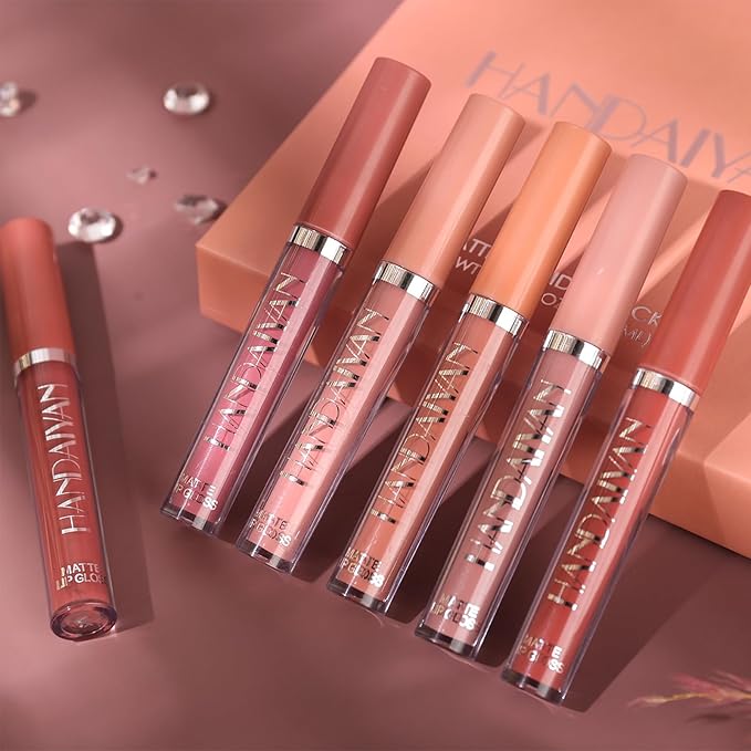 PHOERA Foundation,6Pcs Matte Liquid Lipstick Makeup