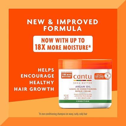 Cantu Leave-In Conditioning Repair Cream with Argan Oil, 16 oz (Pack of 2)