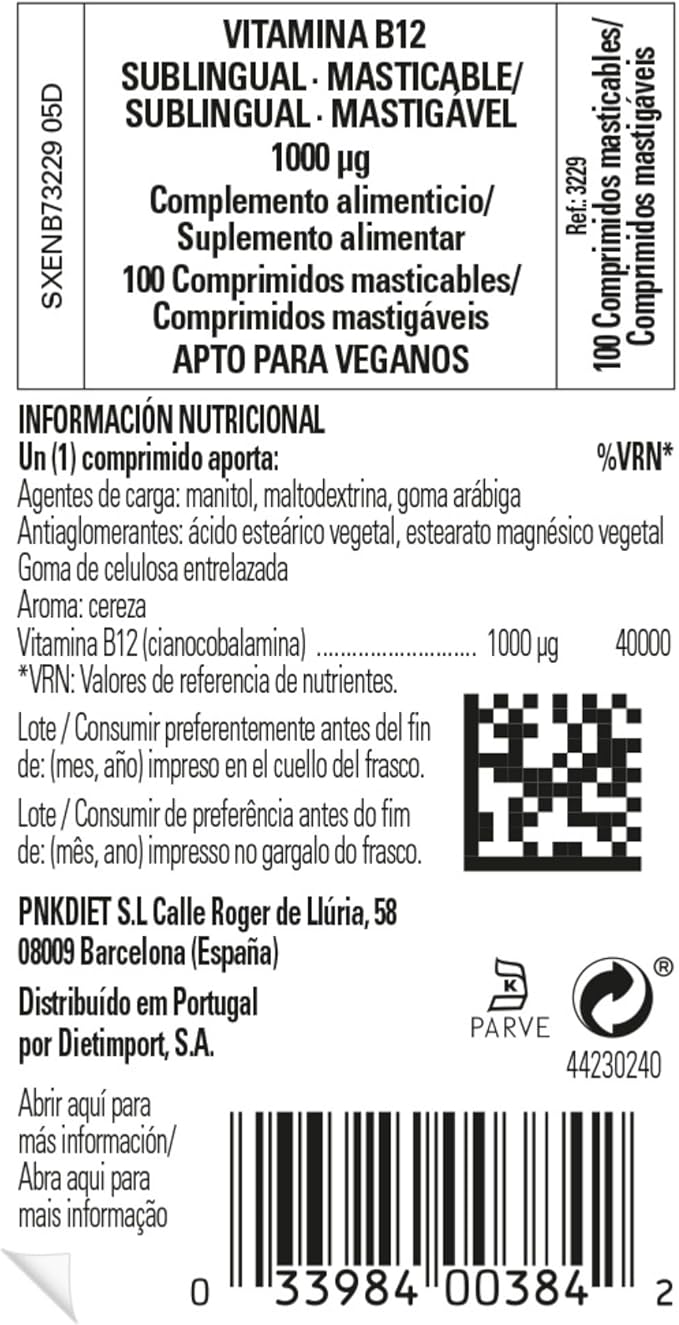Solgar Vitamin B12 1000 mcg, 100 Nuggets - Energy Production, Red Blood Cells - Healthy Nervous System - Promotes Cardiovascular Health - Vitamin B - Non-GMO, Gluten Free, Kosher - 100 Servings