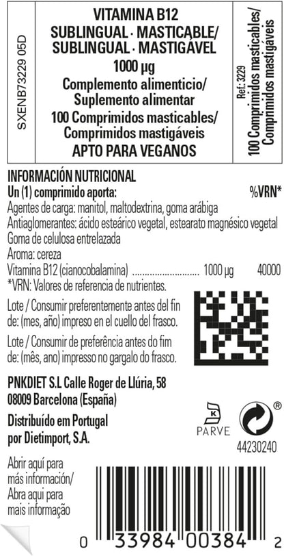 Solgar Vitamin B12 1000 mcg, 100 Nuggets - Energy Production, Red Blood Cells - Healthy Nervous System - Promotes Cardiovascular Health - Vitamin B - Non-GMO, Gluten Free, Kosher - 100 Servings