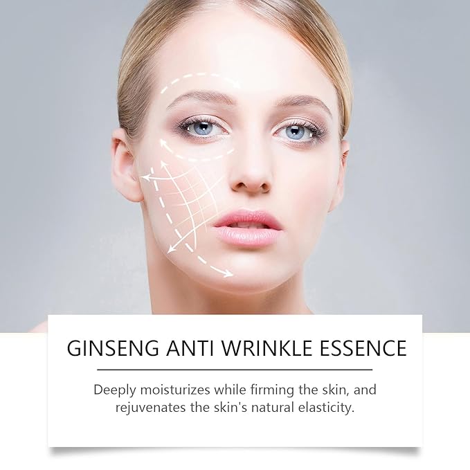 Ginseng Essence Anti Wrinkle Essence,Ginseng Extract Liquid,Anti-Aging Hydrating Water Deep Moisture & Wrinkle Care (2PCS)