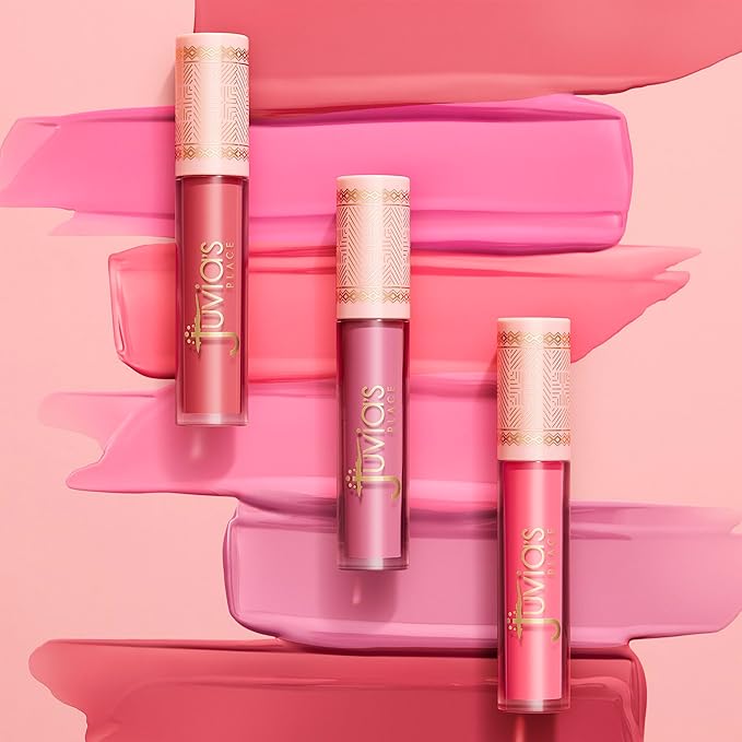 Juvia's Place Smoothie Lip Gloss Tutti Fruitty - Hydrating Cream Lipgloss with Pink & Mauve Tones - Non Sticky Plumping Glosses - High Shine Lipgloss for Women - Lip Plumper w/Cocoa Butter & Chia Oil