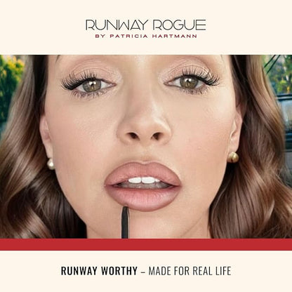 Runway Rogue Designer Liner Lip Pencil, Matte Spiced-Nude Lip Liner Pencil and Lip Liner Sharpener, ‘Nude Awakening'