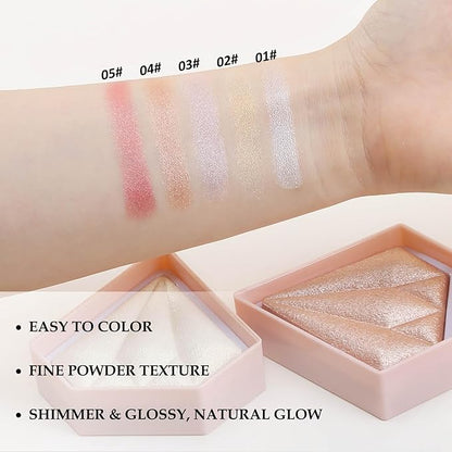 Boobeen Highlighter Makeup Palette, Baked Highlighter Bronzer Powder