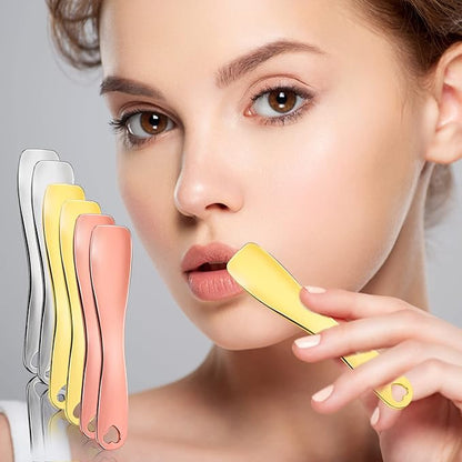 Sibba Facial Makeup Spatula Face Beauty Mask Applicator 6 Pieces Tiny Mini Gold Silver Metal Spoons Set Cosmetic Scraper Skincare Skin Cream Lotion Mixing Slide Scoop