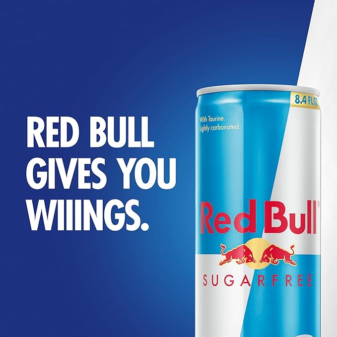 Red Bull Sugar Free Energy Drink with 80mg Caffeine plus Taurine & B Vitamins, 8.4 Fl Oz, Pack of 12 Cans