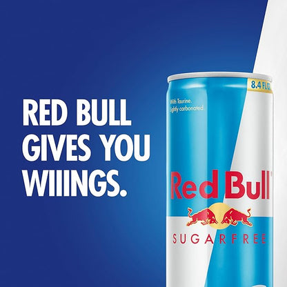Red Bull Sugar Free Energy Drink with 80mg Caffeine plus Taurine & B Vitamins, 8.4 Fl Oz, Pack of 24 Cans