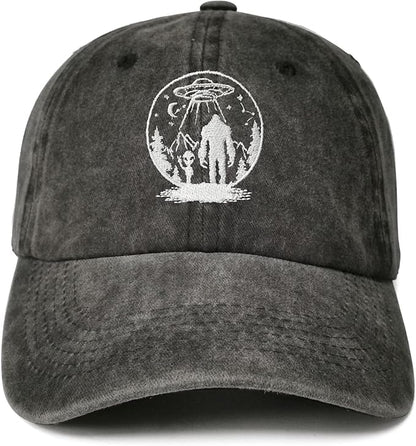 Embroidered UFO Alien Big Foot Hats