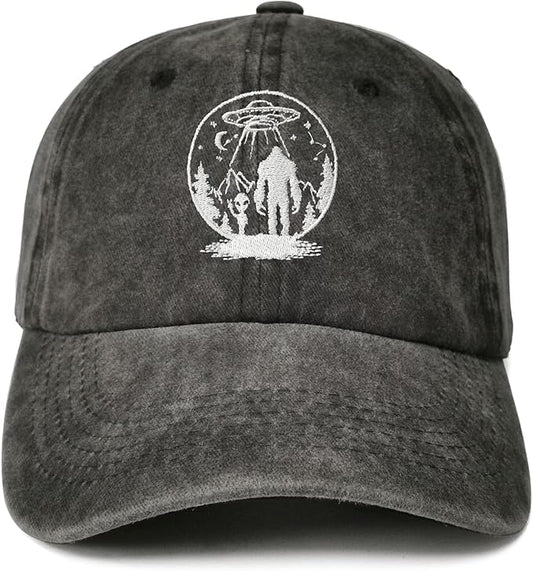 Embroidered UFO Alien Big Foot Hats