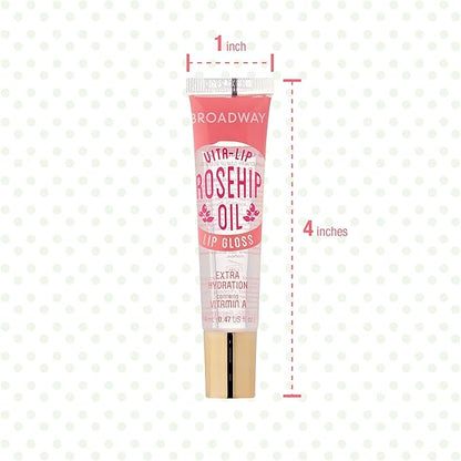 Ruby Kisses Broadway Vita-Lip Clear Lip Gloss (Rosehip Oil 12 Pack), Ultra-Hydrating & Soothing Formula with Vitamin Oils, High-Shine Non-Sticky Finish, Healing Glossy Lip Balm With Vitamin A