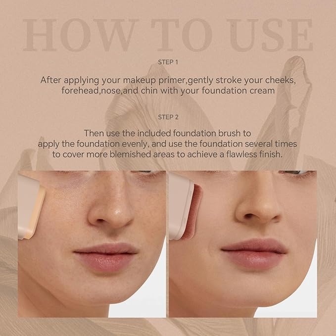 Multi-Use Foundation Stick Makeup with Brush,High Coverage Blendable Makeup Stick(#1)