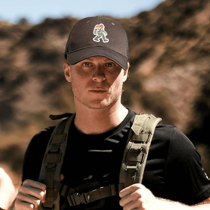 Mesh Bigfoot Hat Leather Cap for Men- Great Snapback Closure Sasquatch Hat for Hunting & Hiking