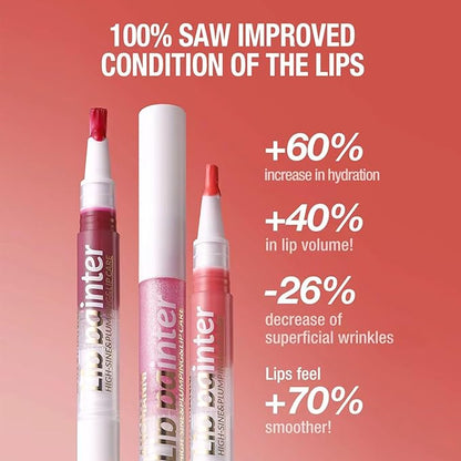 2 in 1 Nude Purple Shimmer lip gloss Lip Plumper Gloss Tinted Glitter Lipgloss Lipstick Moisturizing High Shine And Vegan Plumping Lip Gloss For Women Girls Long-Lasting Dry Lip Care base best(09 #)