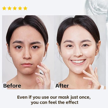 Premium Bio-Collagen Real Deep Face Mask, Even Skin Tone, Pore Minimizing, Elasticity Firming Moisturizing Facial Mask Korean Skin Care 30g*10ea