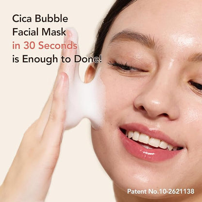 MENOKIN 30 Seconds Quick Bubble Mask [CLEAR] - [Cica] in Micro-bubbles For Soothing & Skin Strengthening, Hydration, Clearer Complexion, Korean Skin Care Essential, 70 Uses, 3.21 fl.oz