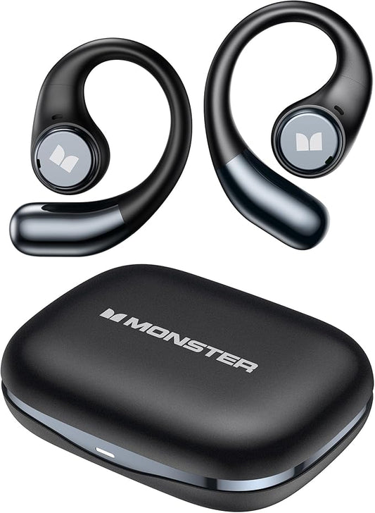 Monster Open Ear AC336 Headphones, Bluetooth 6.0 Wireless Earbuds with Stereo Sound, ENC Clear Call, 21H Playtime, Type-C Charging, Touch Control, IPX6 Waterproof Open Ear Earbuds for Sports Fitness