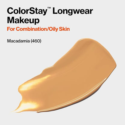 Revlon Liquid Foundation, ColorStay Face Makeup for Combination Macadamia (460), 1.0 oz